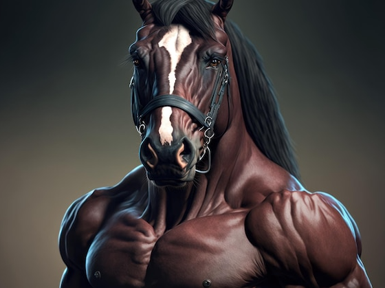 High Quality Muscle horse Blank Meme Template