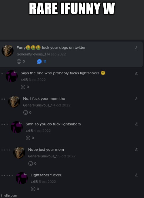 RARE IFUNNY W | made w/ Imgflip meme maker