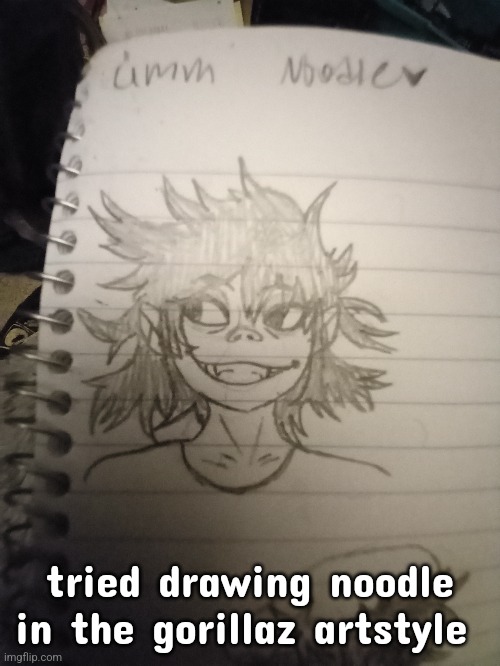 tried drawing noodle in the gorillaz artstyle | made w/ Imgflip meme maker