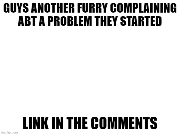 ever make your own issues? | GUYS ANOTHER FURRY COMPLAINING ABT A PROBLEM THEY STARTED; LINK IN THE COMMENTS | image tagged in fbhsdn | made w/ Imgflip meme maker