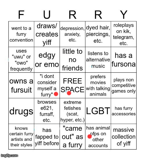 If your wondering the acc with the animal pfp is my cat | image tagged in furry bingo v2 | made w/ Imgflip meme maker
