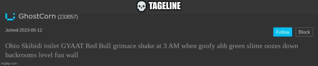 💀 TAGELINE | made w/ Imgflip meme maker