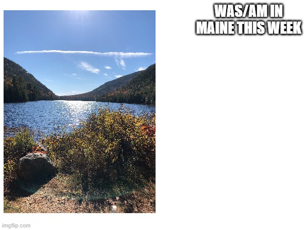 Acadia National Park to be precise | WAS/AM IN MAINE THIS WEEK | image tagged in maine | made w/ Imgflip meme maker