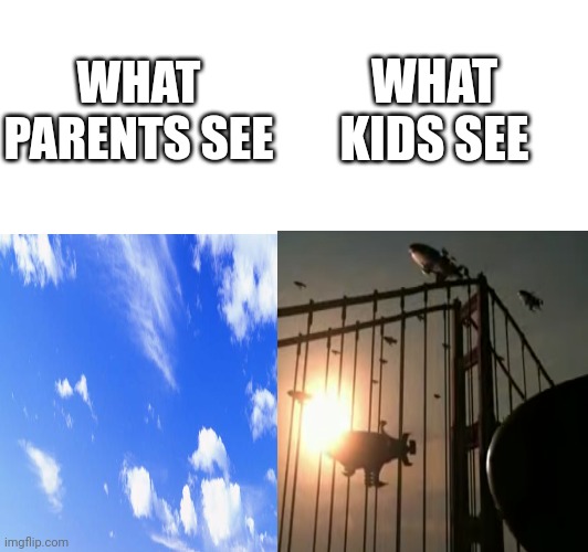 WHAT KIDS SEE; WHAT PARENTS SEE | made w/ Imgflip meme maker