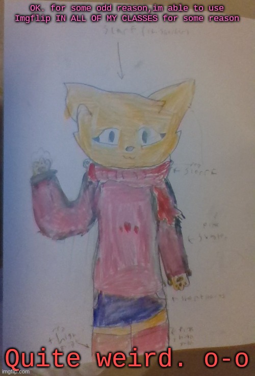 Scarf (Alt Casual Outfit) (Drawn By Scarf) | OK. for some odd reason,im able to use Imgflip IN ALL OF MY CLASSES for some reason; Quite weird. o-o | image tagged in scarf alt casual outfit drawn by scarf | made w/ Imgflip meme maker