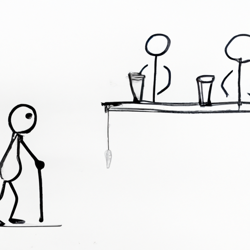 One stick men, at the front of the bar then outside puking and l Blank Meme Template