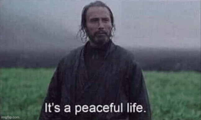 It’s a peaceful life | image tagged in it s a peaceful life | made w/ Imgflip meme maker