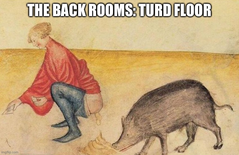 Classical art shitting | THE BACK ROOMS: TURD FLOOR | image tagged in classical art shitting | made w/ Imgflip meme maker