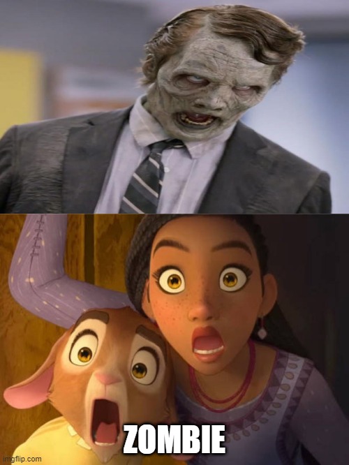 zombies scares asha | ZOMBIE | image tagged in what scares asha and valentino,zombies,disney,animation,halloween | made w/ Imgflip meme maker