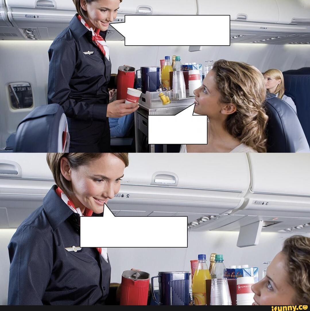 High Quality Flight Attendant Blank Meme Template