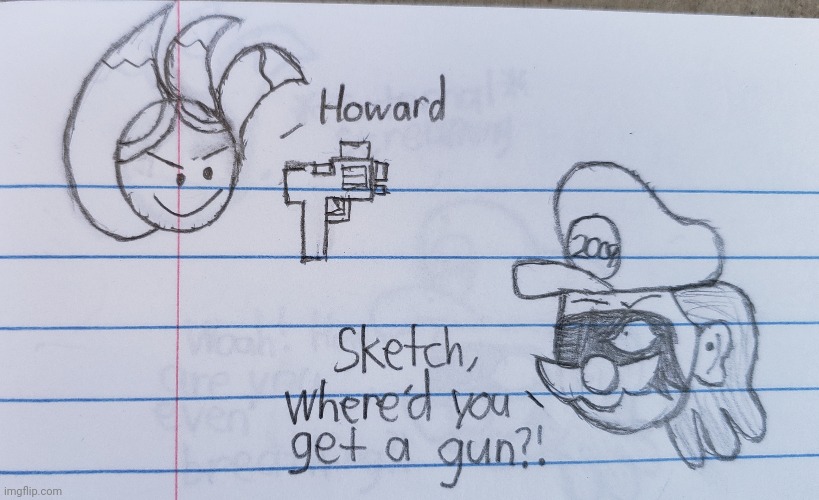 Goofy ahh doodle in class: Gun theft | image tagged in school,class,drawing | made w/ Imgflip meme maker