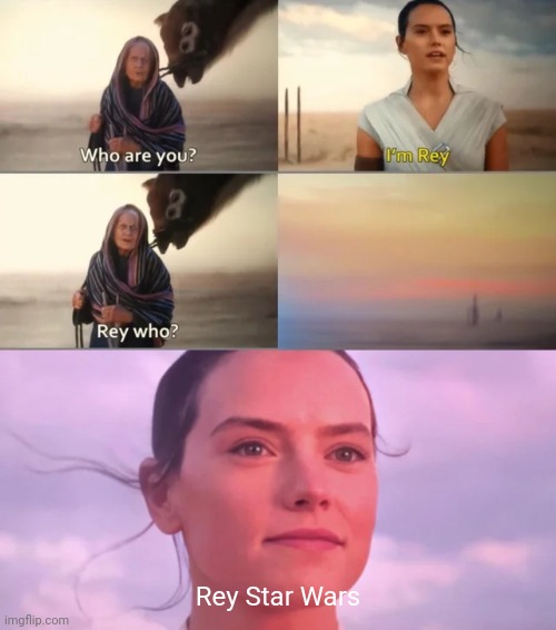 Rey Who? | Rey Star Wars | image tagged in rey who | made w/ Imgflip meme maker