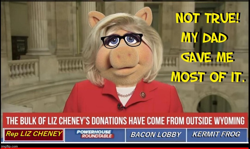 Liz Cheney reminds me of someone... with warts? | image tagged in vince vance,miss piggy,memes,comics/cartoons,liz cheney,daddy's girl | made w/ Imgflip meme maker