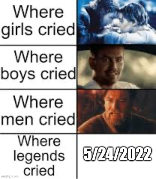 This was the date the Uvalde school shooting happened | 5/24/2022 | image tagged in where legends cried,uvalde,f in the chat | made w/ Imgflip meme maker