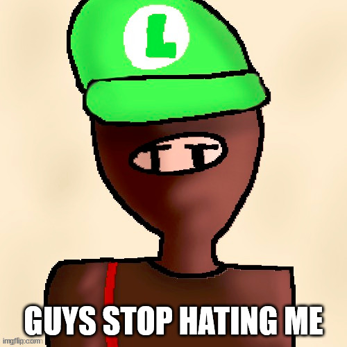 ofc a believer like me is bound to be hated by the disbelievers | GUYS STOP HATING ME | image tagged in luigichad oc drawn | made w/ Imgflip meme maker