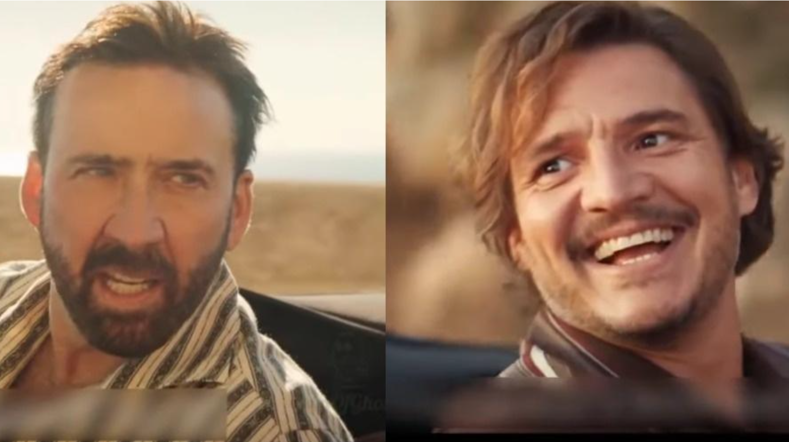 High Quality Pedro Pascal and Nicolas Cage Blank Meme Template