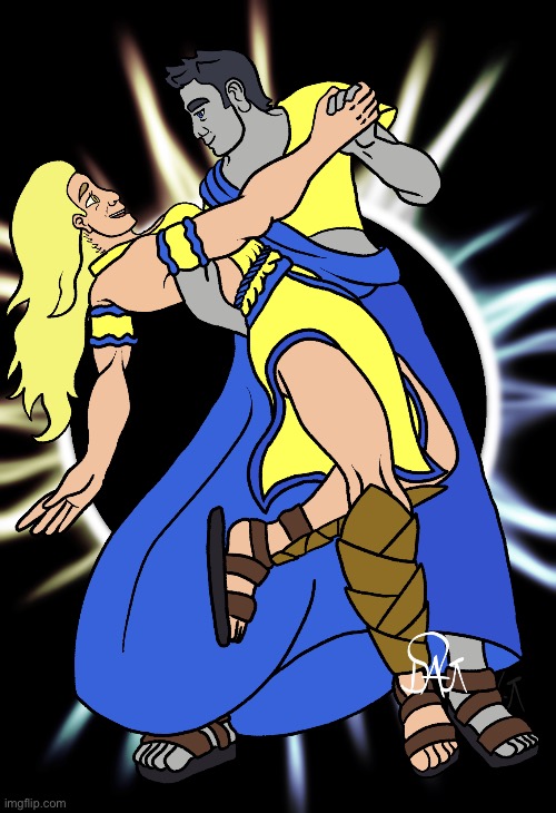 Solaria and Tsuki (The artist is a friend of mine who I have their discord dm so they gave me permission to use this) | made w/ Imgflip meme maker