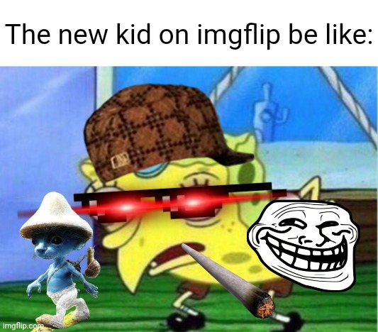 So many transparent images | The new kid on imgflip be like: | image tagged in memes,mocking spongebob,msmg,funny | made w/ Imgflip meme maker