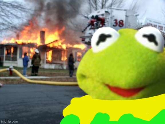 High Quality Disaster Kermit Blank Meme Template