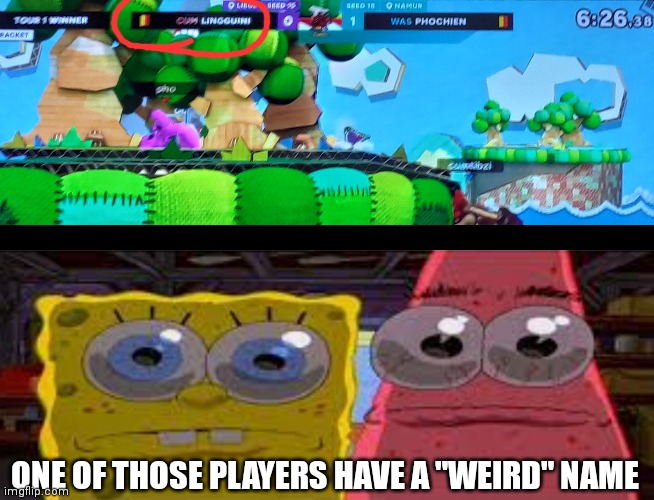 What | ONE OF THOSE PLAYERS HAVE A "WEIRD" NAME | image tagged in sobgih ans patbur | made w/ Imgflip meme maker