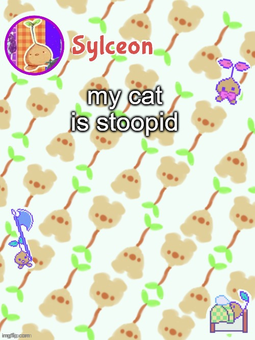 sprout mole temp thx potat | my cat is stoopid | image tagged in sprout mole temp thx potat | made w/ Imgflip meme maker