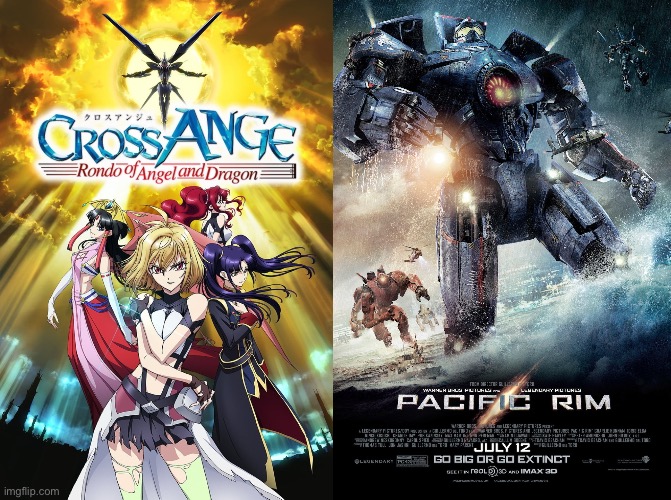 If Cross Ange and Pacific Rim have a crossover | image tagged in crossover | made w/ Imgflip meme maker