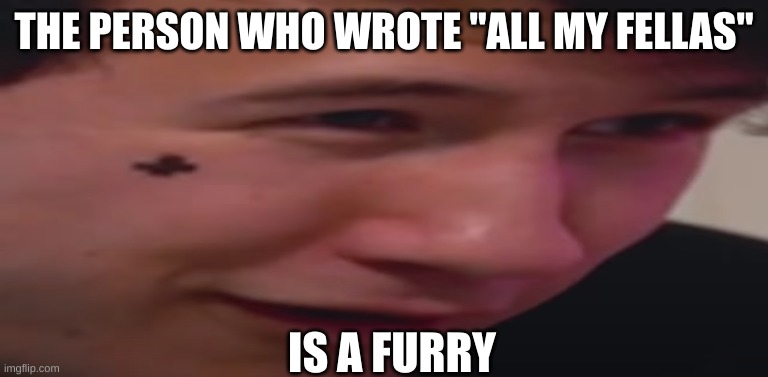 markiplier shocked face | THE PERSON WHO WROTE "ALL MY FELLAS"; IS A FURRY | made w/ Imgflip meme maker