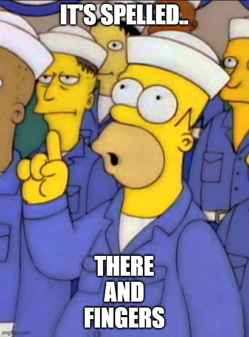 It's pronounced... | IT'S SPELLED.. THERE
AND
FINGERS | image tagged in it's pronounced | made w/ Imgflip meme maker
