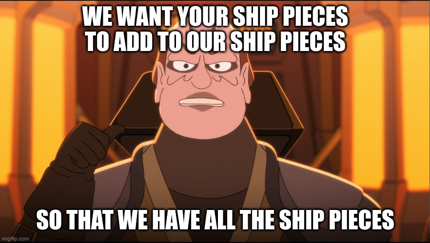 All the ship pieces