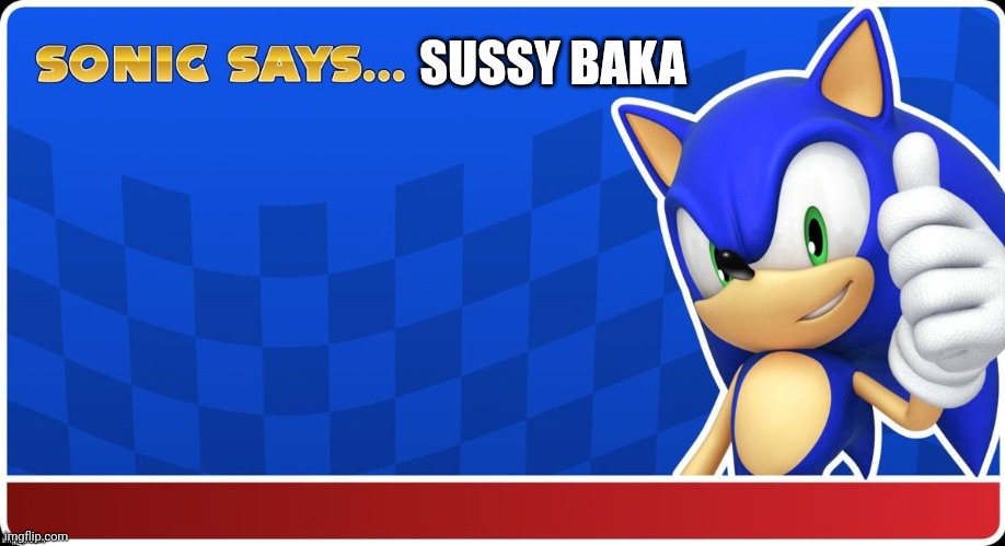 Sonic Says... | SUSSY BAKA | image tagged in sonic says s asr | made w/ Imgflip meme maker