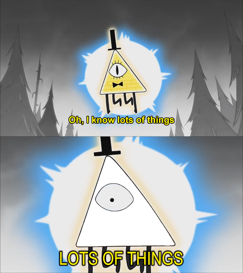 High Quality Bill Cipher I Know Lots Of Things Blank Meme Template