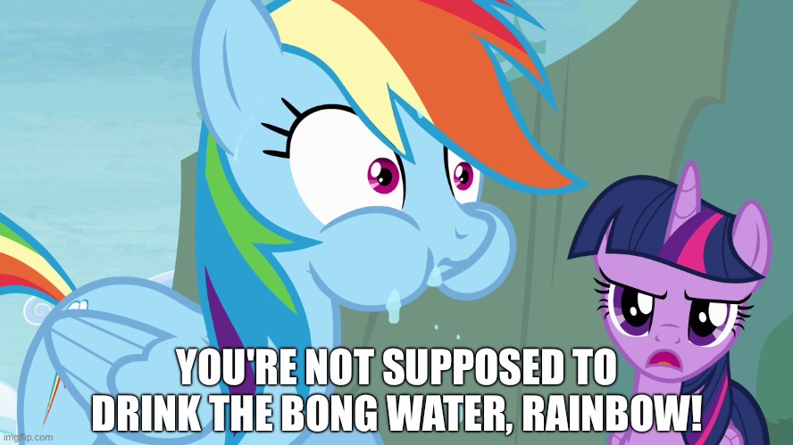 YOU'RE NOT SUPPOSED TO DRINK THE BONG WATER, RAINBOW! | made w/ Imgflip meme maker