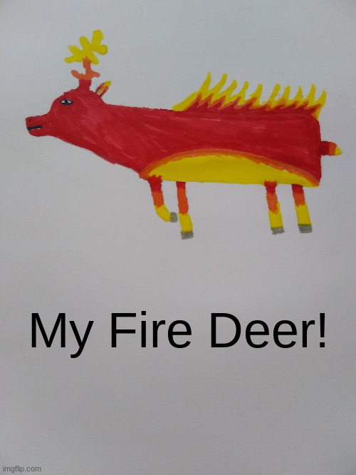 Fire deer Blank Meme Template