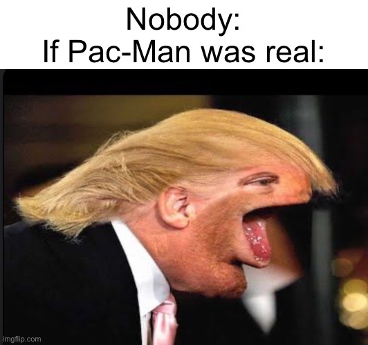 Trump-Man | Nobody:
If Pac-Man was real: | image tagged in memes,pac-man | made w/ Imgflip meme maker