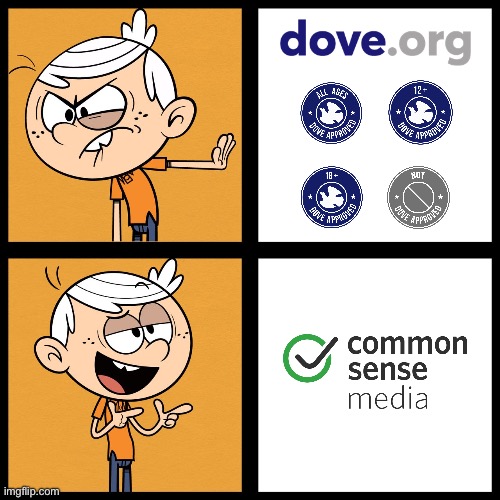 Lincoln Hates The Dove Foundation But Prefers Common Sense Media | image tagged in lincoln loud,the loud house,movies,tv shows,disney,nickelodeon | made w/ Imgflip meme maker