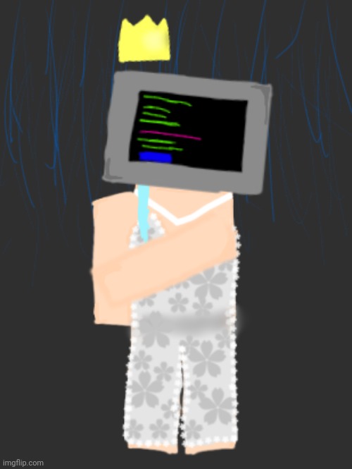 Horrible Drawing I've made of my rblx avatar :^ | image tagged in roblox,art,drawings | made w/ Imgflip meme maker