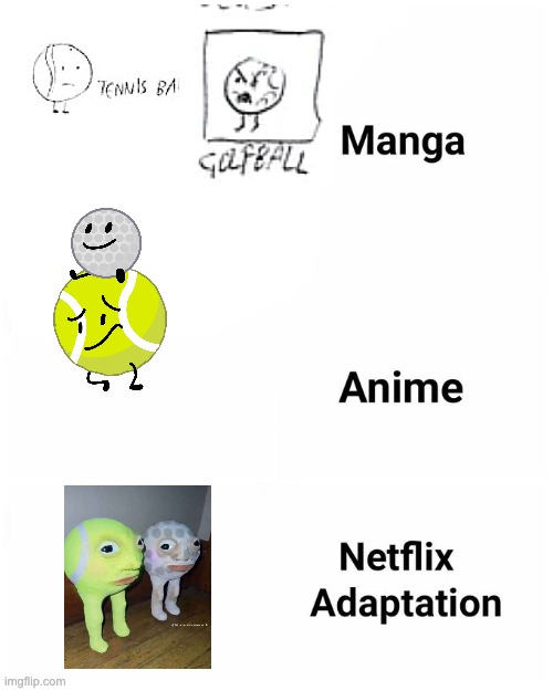 bfdi | image tagged in manga anime netflix adaption | made w/ Imgflip meme maker