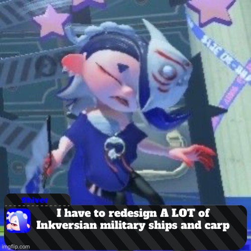 Explanation on why I have to redesign it in comments | I have to redesign A LOT of Inkversian military ships and carp | made w/ Imgflip meme maker