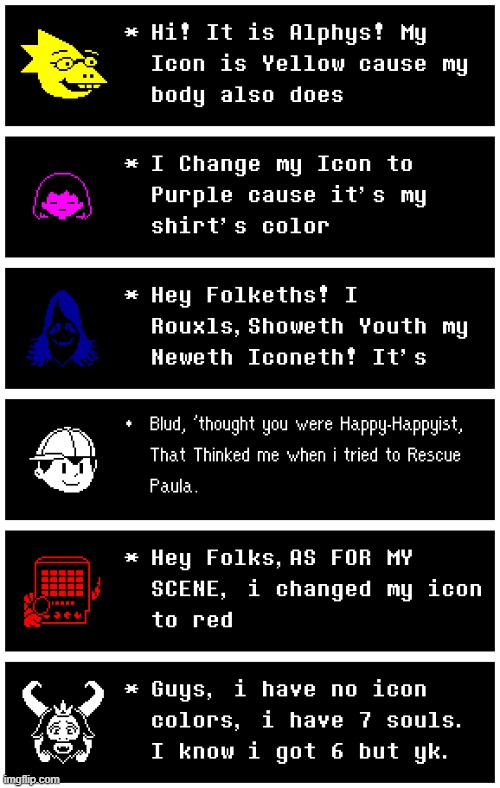 (Undertale) Characters Arguing about their new icons | image tagged in undertale,memes | made w/ Imgflip meme maker