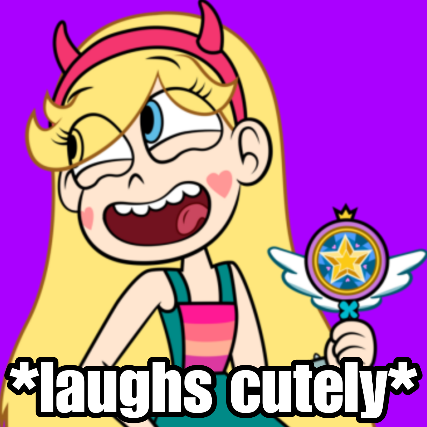 Star butterfly laughs cutely Blank Meme Template