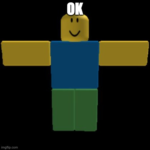 Roblox Noob T-posing | OK | image tagged in roblox noob t-posing | made w/ Imgflip meme maker
