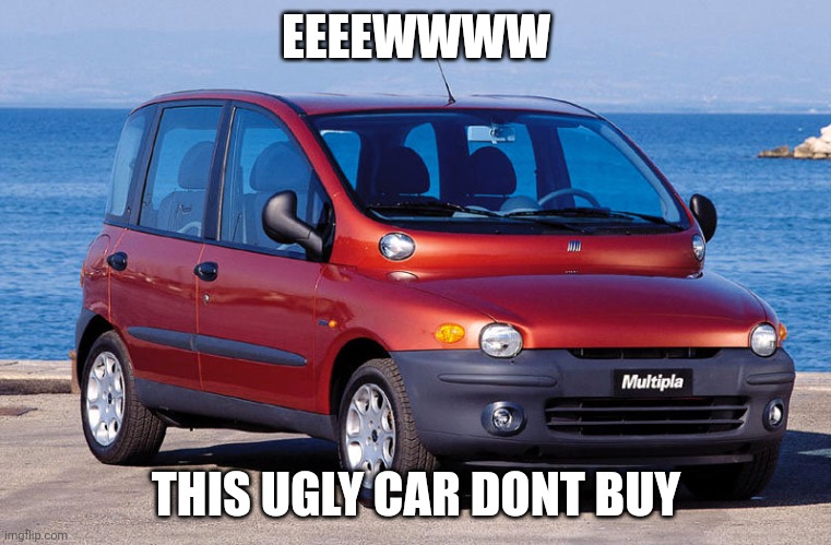 Ugly Car | EEEEWWWW; THIS UGLY CAR DONT BUY | image tagged in fiat multipla | made w/ Imgflip meme maker