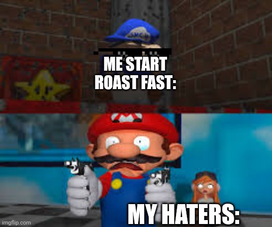 SURVIVED BEEG SMG4 | ME START ROAST FAST:; MY HATERS: | image tagged in survived beeg smg4,funni,memes | made w/ Imgflip meme maker