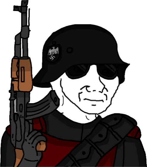 High Quality Wojak Anti-Fandom Wehrmacht Soldier (With CM077-A Rifle) Blank Meme Template