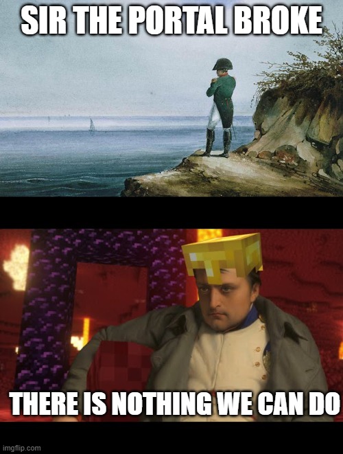 there is nothing we can do | SIR THE PORTAL BROKE; THERE IS NOTHING WE CAN DO | image tagged in napoleon theres nothing we can do | made w/ Imgflip meme maker