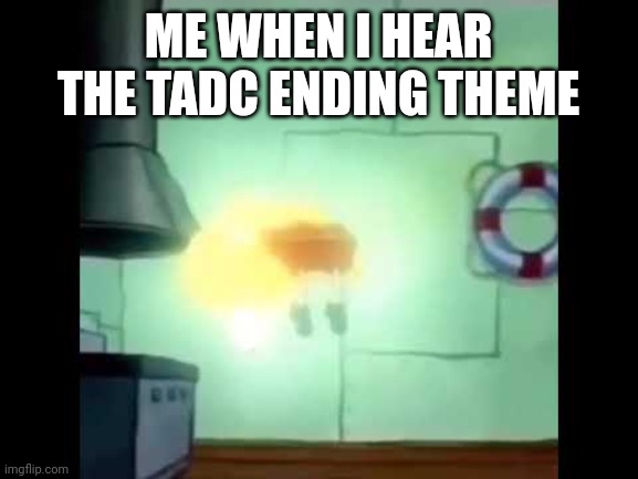 The TADC ending theme just makes me ascend for some rea- *ascends after hearing 0.000000000000000001 seconds of the ending theme | ME WHEN I HEAR THE TADC ENDING THEME | image tagged in spongebob levitation,the amazing digital circus | made w/ Imgflip meme maker