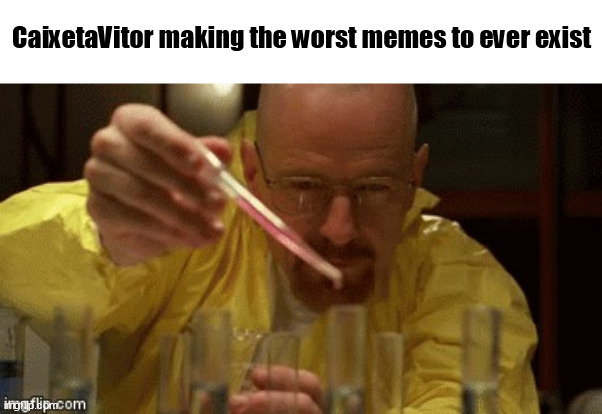 Walter White Cooking | CaixetaVitor making the worst memes to ever exist | image tagged in walter white cooking | made w/ Imgflip meme maker