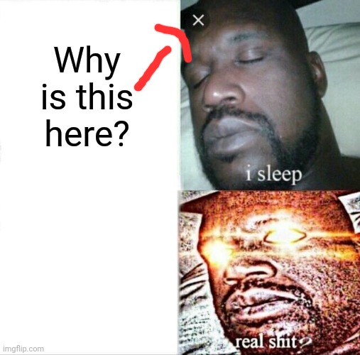 Why is that there? | Why is this here? | image tagged in memes,sleeping shaq,x,why are you reading the tags | made w/ Imgflip meme maker