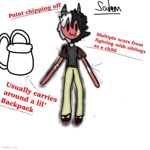 Okay here is Salem’s full body :| | image tagged in w | made w/ Imgflip meme maker