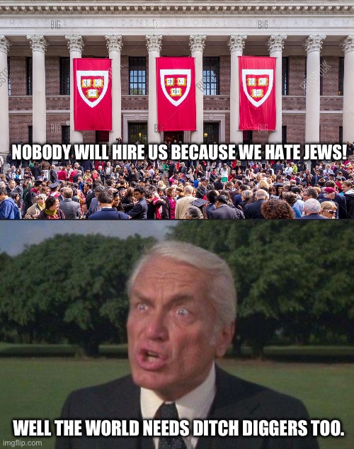 I think we have more than enough lawyers. | NOBODY WILL HIRE US BECAUSE WE HATE JEWS! WELL THE WORLD NEEDS DITCH DIGGERS TOO. | image tagged in harvard graduate students,politics,antisemitism,liberal hypocrisy,stupid liberals,funny memes | made w/ Imgflip meme maker